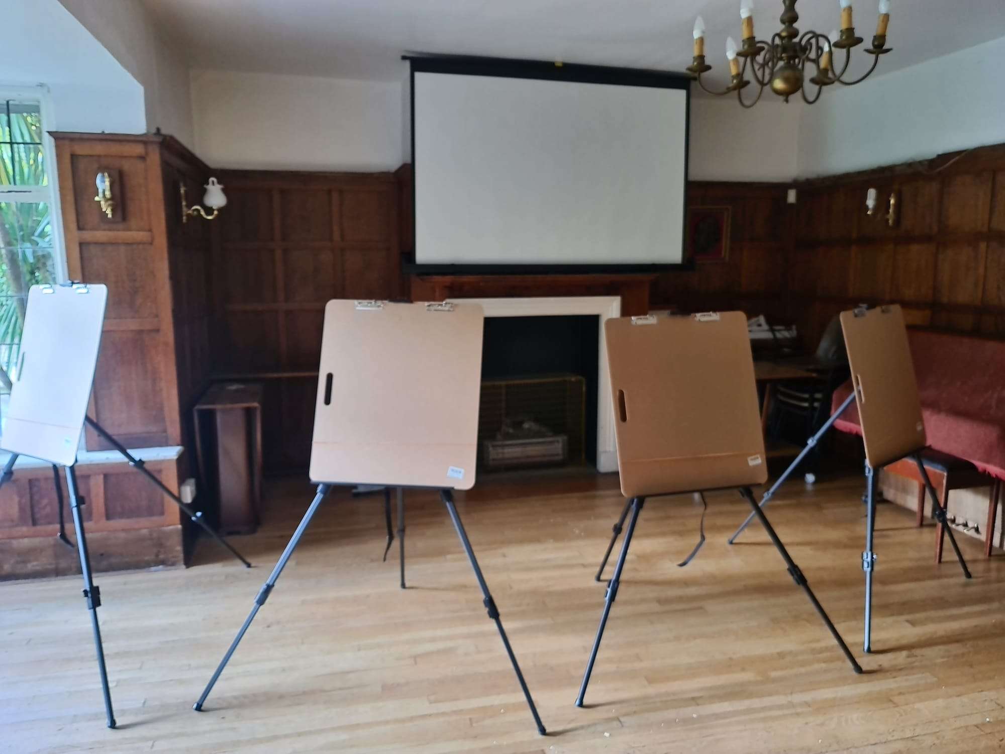 Easels setup for life drawing